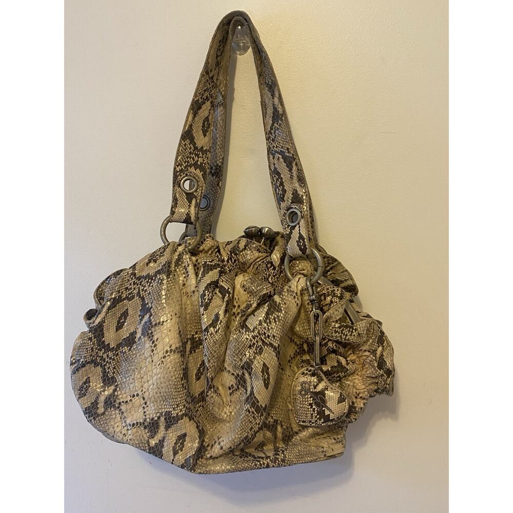 Y2K Jessica Simpson Faux Leather Faux Snake Skin Soho Boho Shoulder Bag Purse - Picture 11 of 12